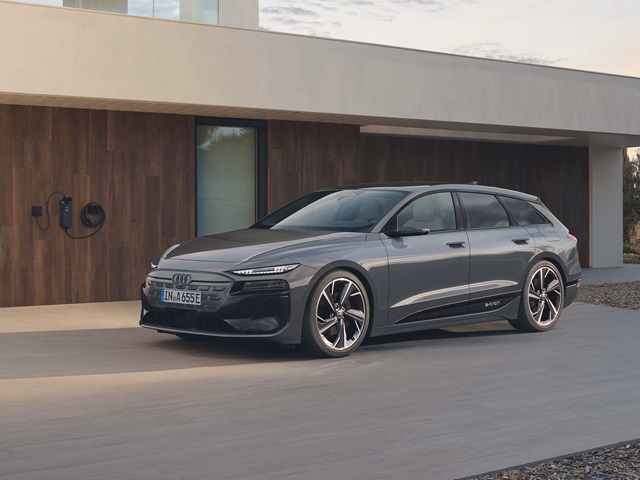 Der Audi A6 Avant e-tron in Front-Seitenansicht